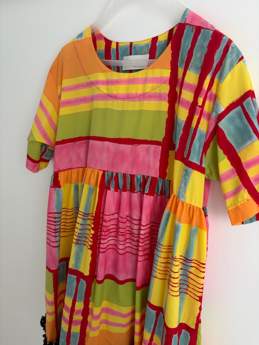 Multicolor Striped Midi Dress - Bright Pink & Yellow - Picture 5 of 6